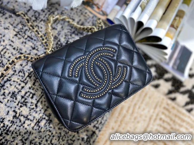 AAAAA Wholesale Chanel Lambskin flap bag AS1514 black