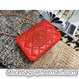 Best Quality Imitation Chanel Lambskin flap bag AS1514 red