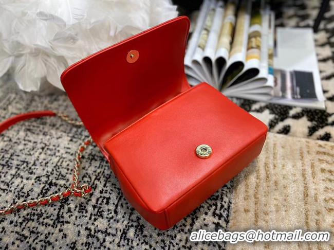 Best Quality Imitation Chanel Lambskin flap bag AS1514 red