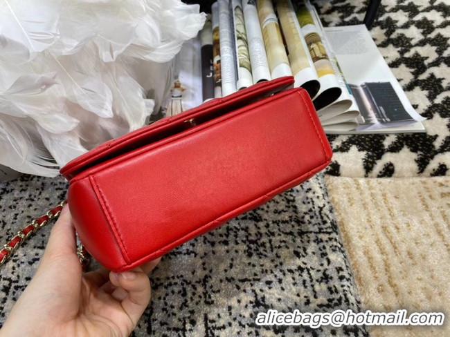 Best Quality Imitation Chanel Lambskin flap bag AS1514 red