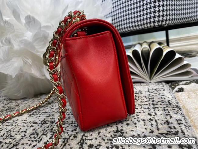 Best Quality Imitation Chanel Lambskin flap bag AS1514 red