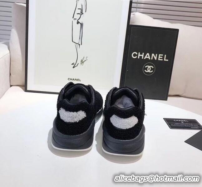 Grade Quality Chanel Terry-cloth & Goatskin Classic Sneaker G02049 Black/White 02 2020 