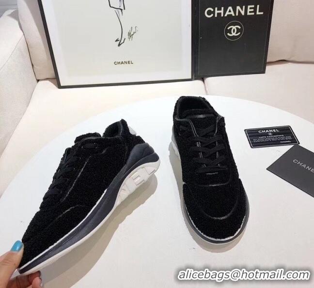 Good ProductChanel Terry-cloth & Goatskin Classic Sneaker G02049 Black 02 2020