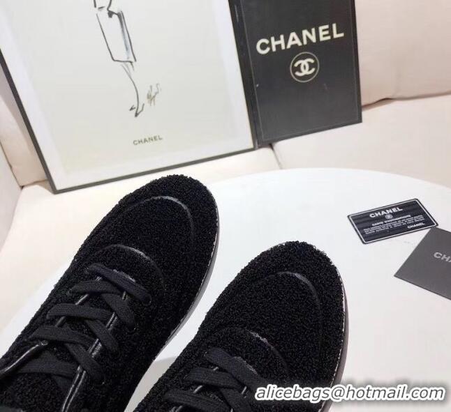 Good ProductChanel Terry-cloth & Goatskin Classic Sneaker G02049 Black 02 2020