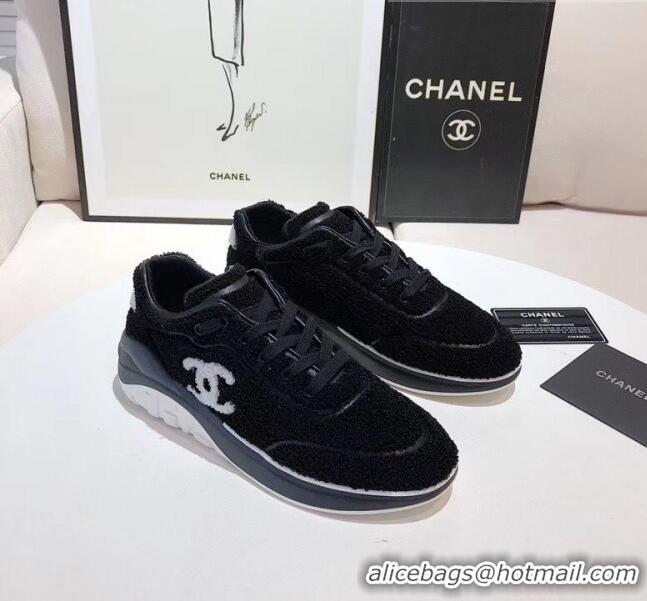 Good ProductChanel Terry-cloth & Goatskin Classic Sneaker G02049 Black 02 2020