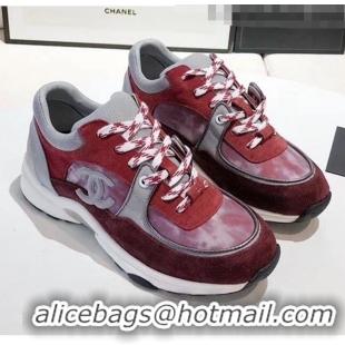 Top Design Chanel Calfskin Suede & Fabric Classic Sneaker G02059 Burgundy 2020(For Women and Men)