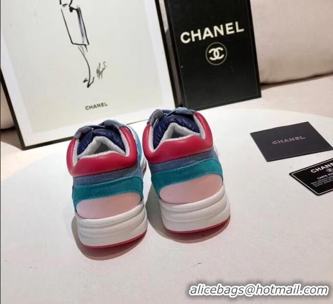 Low Cost Chanel Calfskin Suede & Fabric Classic Sneaker G02059 Blue/Pink/Red 2020(For Women and Men)