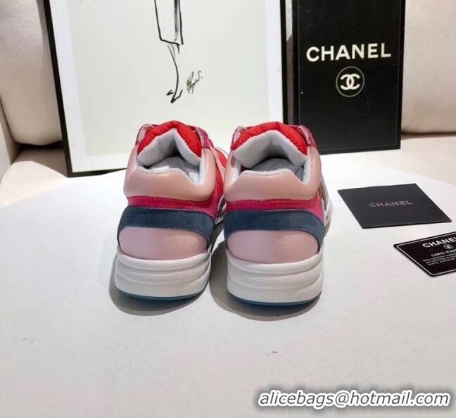 Luxury Cheap Chanel Calfskin Suede & Fabric Classic Sneaker G02059 Red/Hot Pink 2020(For Women and Men)