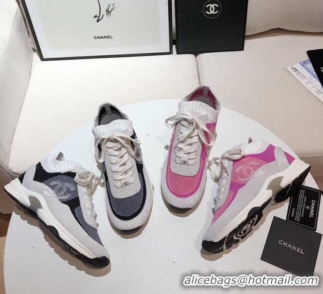 Reasonable Price Chanel Calfskin Fabric & Suede Sneaker G36258 White/Pink 2020