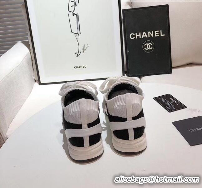 Buy Good Price Chanel Calfskin Fabric & Suede Sneaker G36258 White/Black/Grey 2020