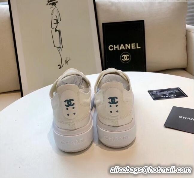 Traditional Discount Chanel Calfskin & Mesh Sneaker G52105 White 2020