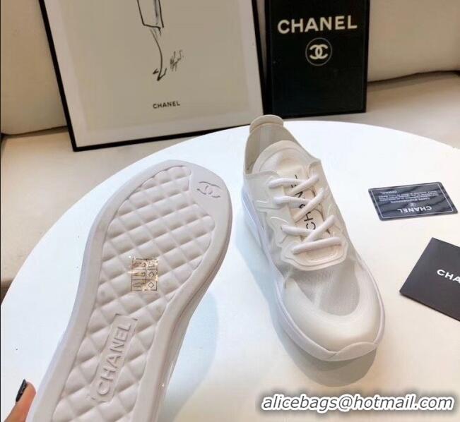 Traditional Discount Chanel Calfskin & Mesh Sneaker G52105 White 2020