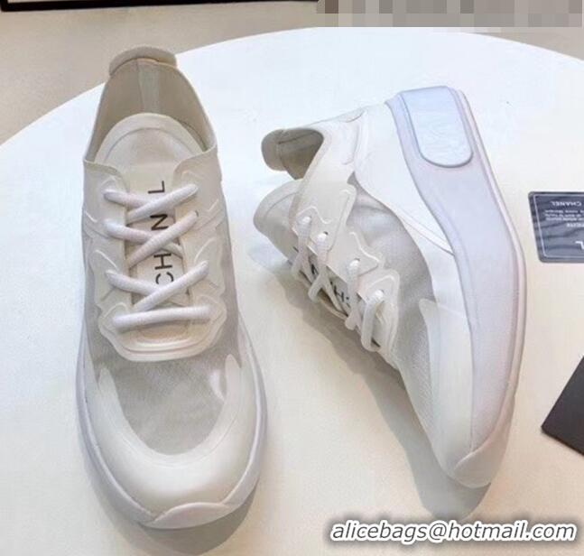 Traditional Discount Chanel Calfskin & Mesh Sneaker G52105 White 2020