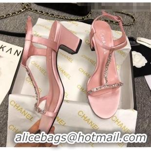 Buy Cheapest Chanel Satin & Strass Sandals G36122 Pink 2020