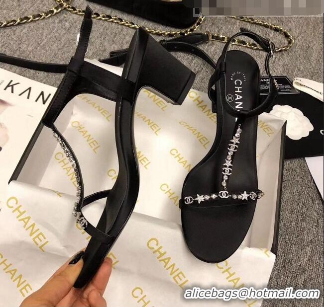 Promotional Chanel Satin & Strass Sandals G36122 Black 2020