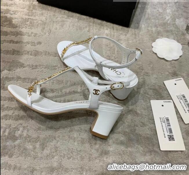 Unique Discount Chanel Satin & Strass Sandals G36122 White 2020