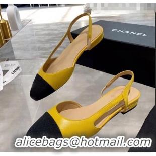 Popular Style Chanel Lambskin & Grosgrain Flat Slingbacks Ballerina G31319 Ginger/Black 2020