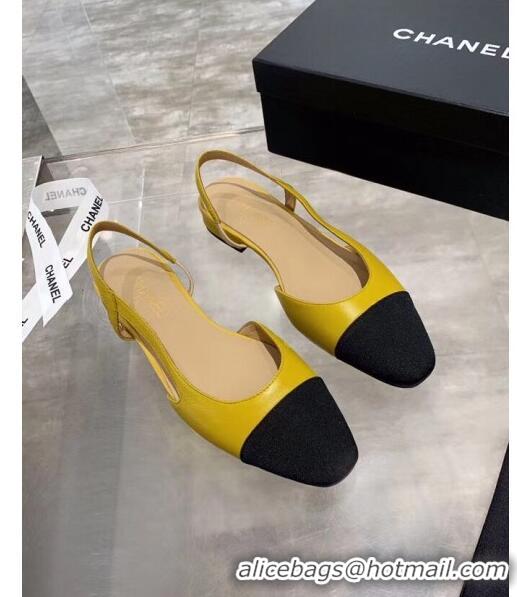 Popular Style Chanel Lambskin & Grosgrain Flat Slingbacks Ballerina G31319 Ginger/Black 2020