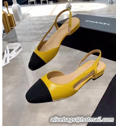 Popular Style Chanel Lambskin & Grosgrain Flat Slingbacks Ballerina G31319 Ginger/Black 2020