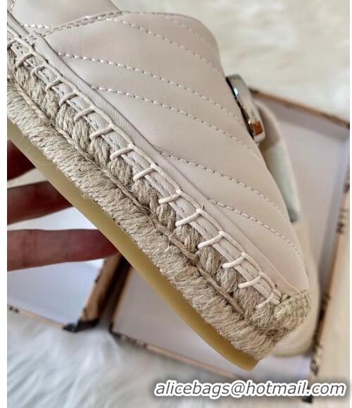 Inexpensive Gucci Matelassé Chevron Leather Espadrille 628086 Beige 2020