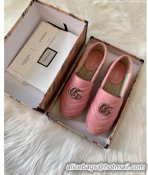 Most Popular Gucci Matelassé Chevron Leather Espadrille 628086 Pastel Pink 2020