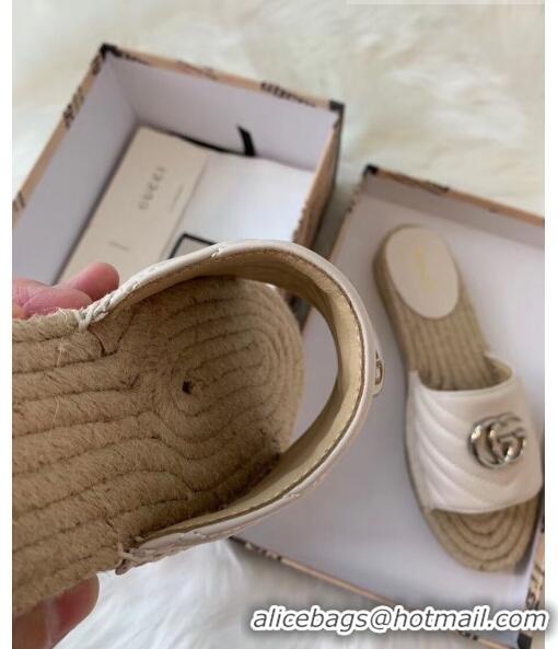 Best Price Gucci Matelassé Chevron Leather Espadrille Sandal 573028 Beige 2020