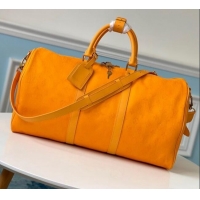 Crafted Louis vuitton original KEEPALL BANDOULIERE 50 M44644 Ochre