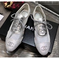 Cheapest Chanel Mesh Lace-up Shoes GG1719 Silver 2020