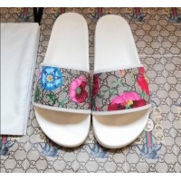 Cheapest Gucci GG Flora Flat Slide Sandals ‎602096 White 2020 (For Women and Men)