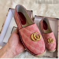 Discount Gucci GG Matelassé Canvas Espadrille G1410 Pink 2020