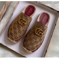 Cheapest Gucci GG Matelassé Canvas Espadrille Slipper G1415 Beige 2020