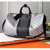 Discount Louis Vuitton Monogram Canvas Keepall Bandouliere 50 Bag M43818 Black/Silver