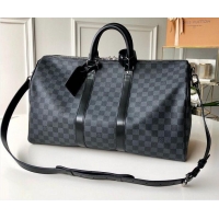 High Quality Louis Vuitton Damier Graphite Canvas Keepall Bandouliere 50 Bag N41416