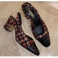 Popular Style Chanel Slingbacks In Lambskin & Tweed G31318 Multicolor/Black 2020