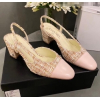 Good Product Chanel Slingbacks In Lambskin & Tweed G31318 Pink 2020