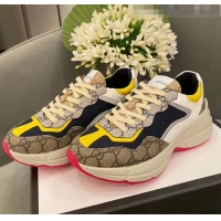 Imitation Gucci Rhyton GG Supreme Multicolor Sneakers G0801 Yellow 2020