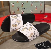 Trendy Design Gucci Mice Print Rubber Slide Sandal G0913 White/Black 2020(For Women and Men)