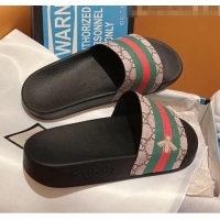 Promotional Gucci GG Supreme And Bee Print Slide Sandal With Stripe G0920 2020 (For Women and Men)