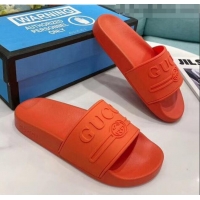 Best Price Gucci Logo Rubber Slide Sandal 522887 Orange 2020(For Women and Men)