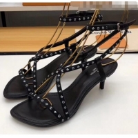 Classic Louis Vuitton Satin and Calfskin Citizen Sandal LV0646 Black 2020