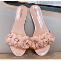 Low Cost Chanel TPU Camellia Slipper Sandals CC1303 Pink 2020