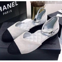 Reasonable Price Chanel Mary Janes Ballerina G36048 in Suede Calfskin & Grosgrain Light Grey 2020