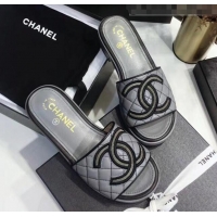 Reasonable Price Chanel Quilting Lambskin Mules Sandals G35903 Grey 2020