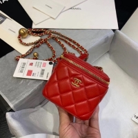 Shop Duplicate Chanel Original Small classic chain box handbag AP1447 red