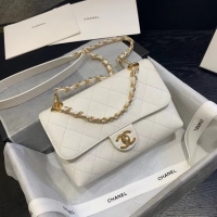 Grade Quality Chanel Original Soft Leather Small flap bag AS1459 white