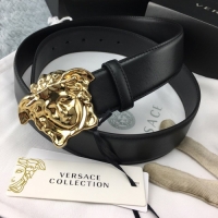 Famous Brand Versace Palazzo Belt With Medusa V1207 Black/Gold