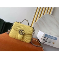 Reasonable Price Gucci GG Marmont mini top handle bag 547260 yellow