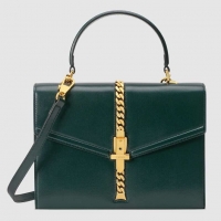 Most Popular Gucci Sylvie 1969 small top handle bag 602781 green