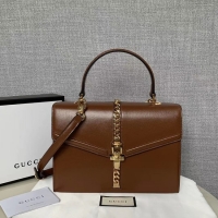 Buy Cheap Gucci Sylvie 1969 small top handle bag 602781 brown