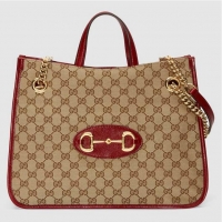 Traditional Discount Gucci 1955 Horsebit tote bag 621144 red